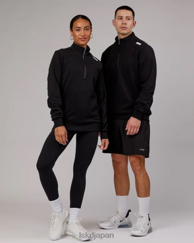 Victory 1/4 ジップ セーター オーバーサイズ - ブラック LSKD ユニセックス 衣服 082HP437