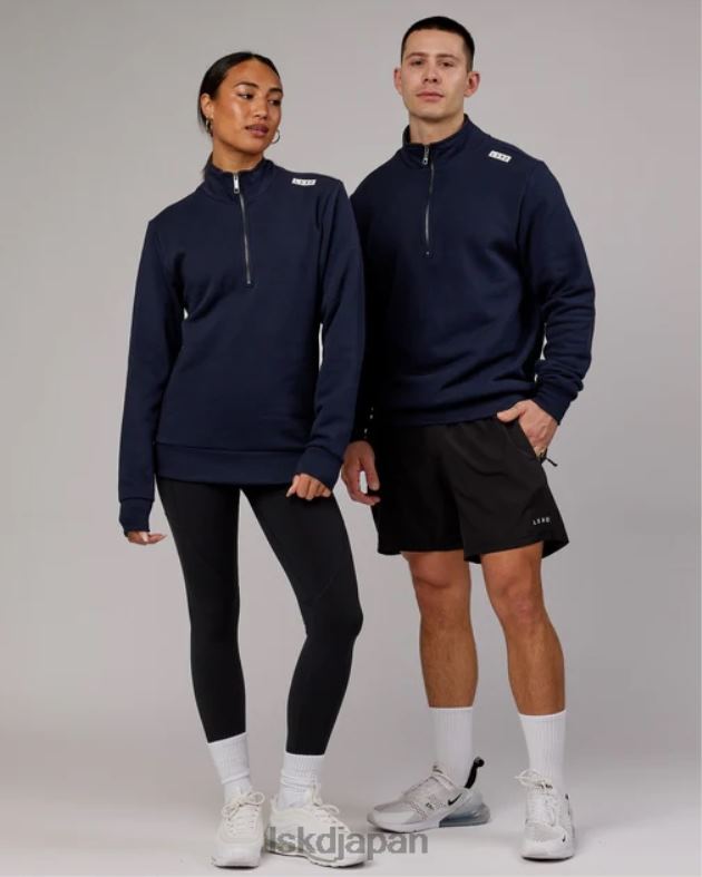 Victory 1/4 ジップ セーター オーバーサイズ - ネイビー LSKD ユニセックス 衣服 082HP438