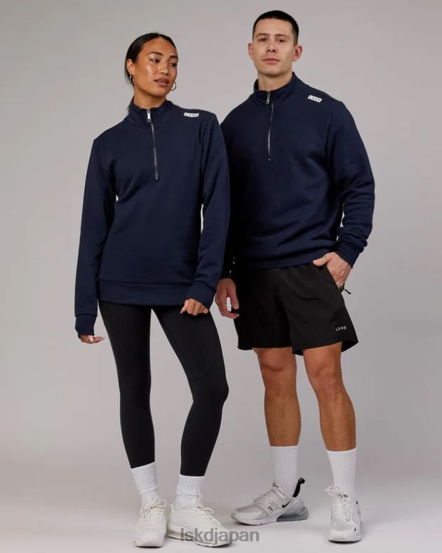 Victory 1/4 ジップ セーター オーバーサイズ - ネイビー LSKD ユニセックス 衣服 082HP438