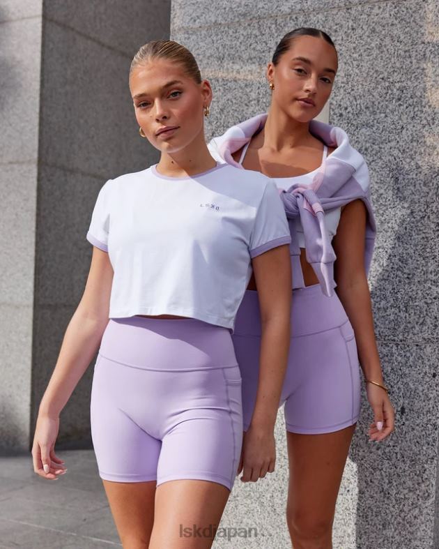 Excel リンガー T シャツ - ホワイトペールライラック LSKD 女性 衣服 082HP236