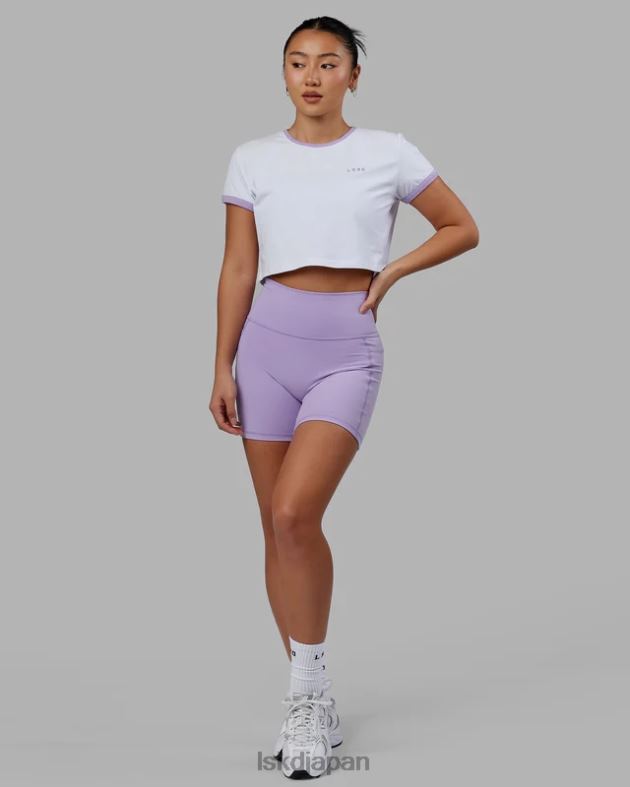Excel リンガー T シャツ - ホワイトペールライラック LSKD 女性 衣服 082HP236