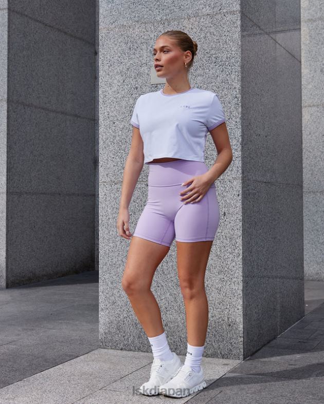 Excel リンガー T シャツ - ホワイトペールライラック LSKD 女性 衣服 082HP236