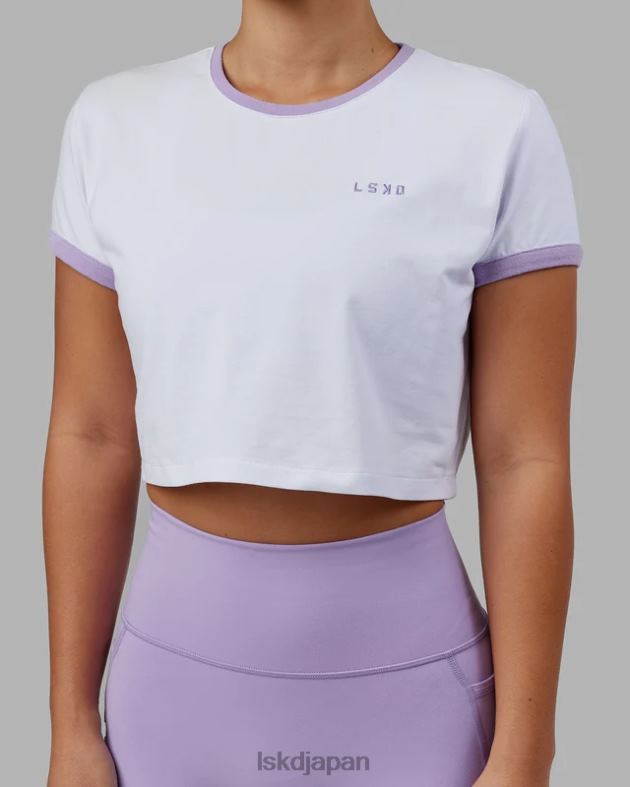 Excel リンガー T シャツ - ホワイトペールライラック LSKD 女性 衣服 082HP236