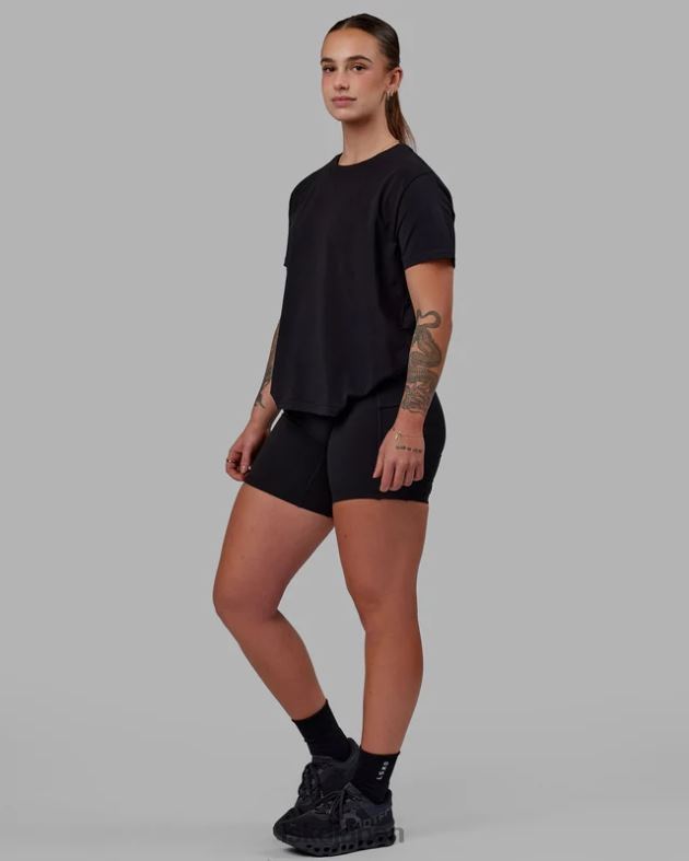 ラブ ザ ラン FLXコットン T シャツ - ブラックホワイト LSKD 女性 衣服 082HP287