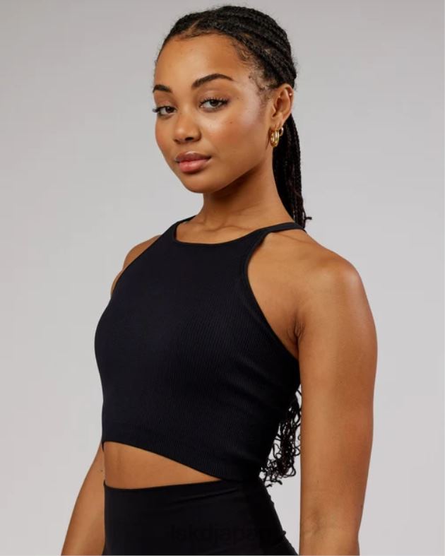 ミニマルシームレスクロップリブタンク - ブラック LSKD 女性 衣服 082HP130