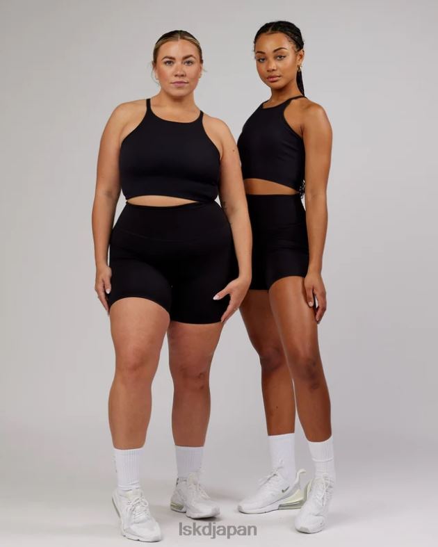 ミニマルシームレスクロップリブタンク - ブラック LSKD 女性 衣服 082HP130