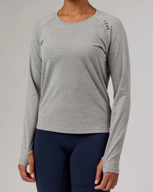 パフォーム ヴェイパーフロクス LS ティー - LT グレー マール LSKD 女性 衣服 082HP281