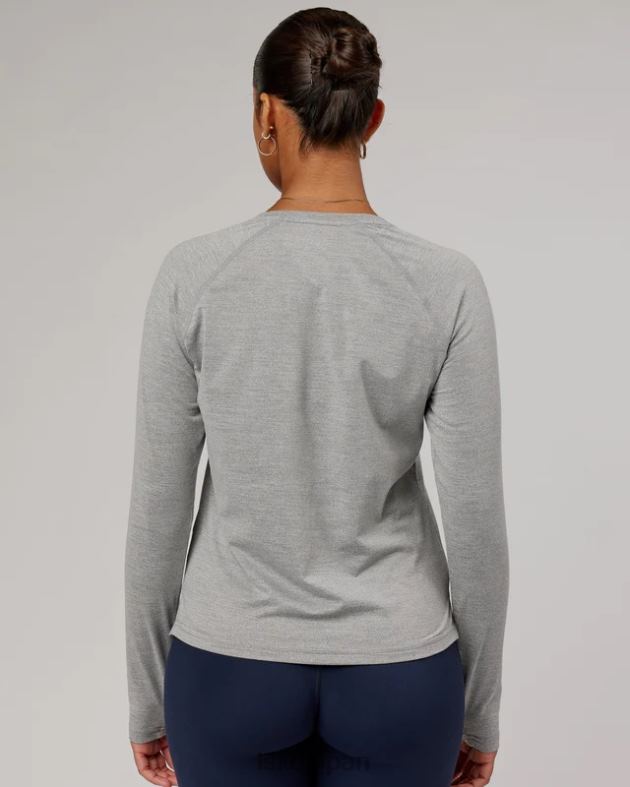 パフォーム ヴェイパーフロクス LS ティー - LT グレー マール LSKD 女性 衣服 082HP281