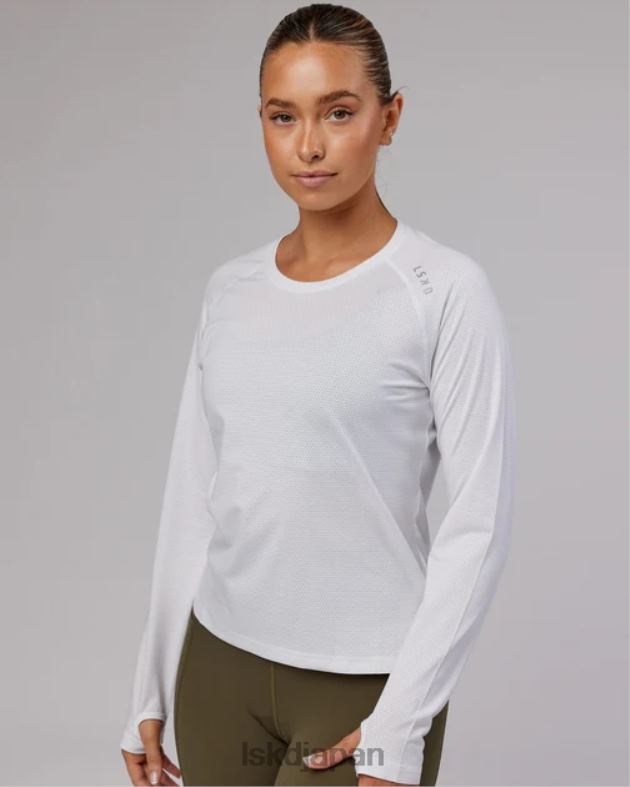 パフォーム ヴェイパーフロクス LS Tシャツ - ホワイトメール LSKD 女性 衣服 082HP285