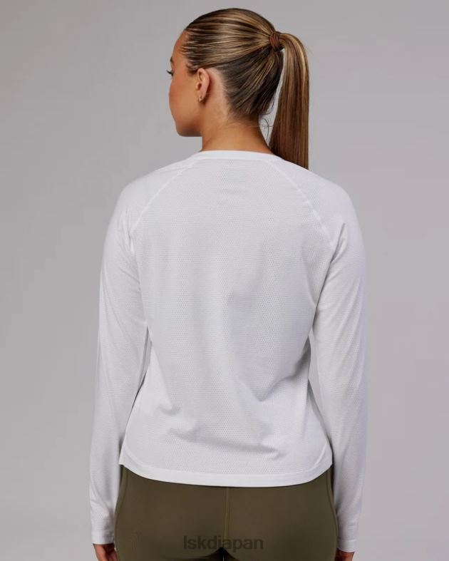 パフォーム ヴェイパーフロクス LS Tシャツ - ホワイトメール LSKD 女性 衣服 082HP285