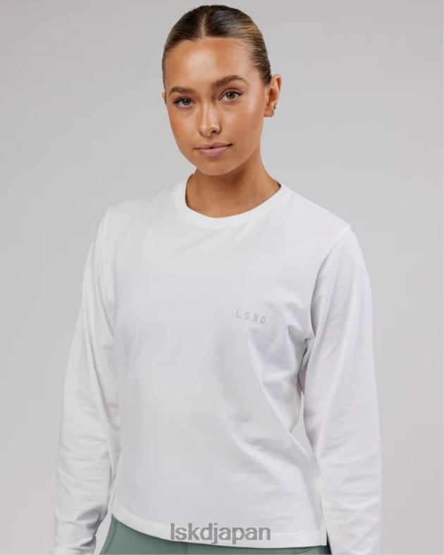 デラックス ピマフレックス LS T シャツ - ホワイト LSKD 女性 衣服 082HP291