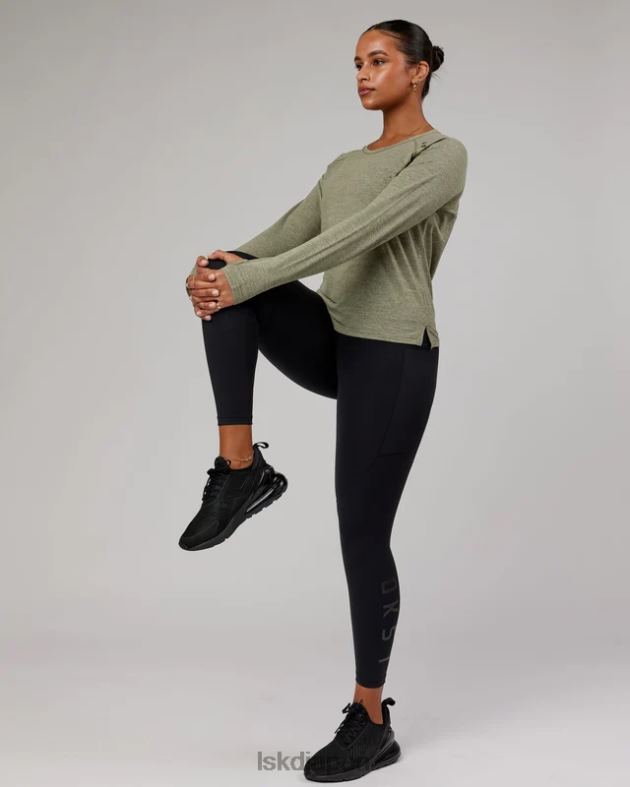 パフォーム ヴェイパーフロクス LS Tシャツ - オリーブマール LSKD 女性 衣服 082HP304