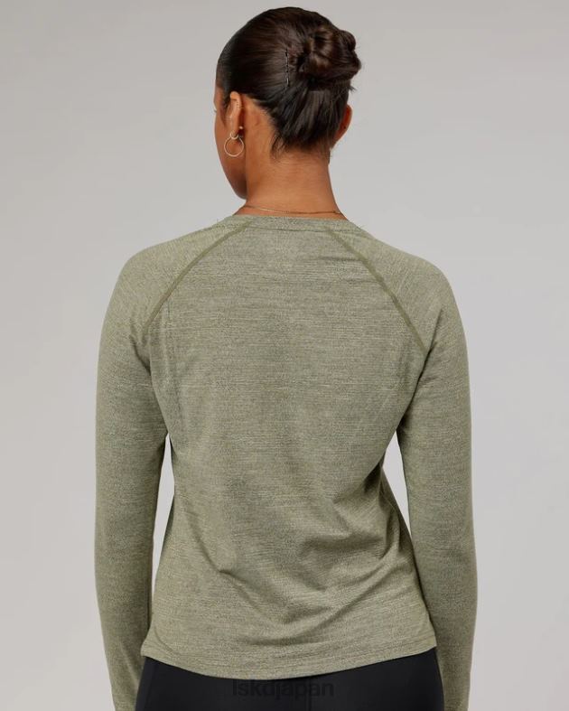 パフォーム ヴェイパーフロクス LS Tシャツ - オリーブマール LSKD 女性 衣服 082HP304