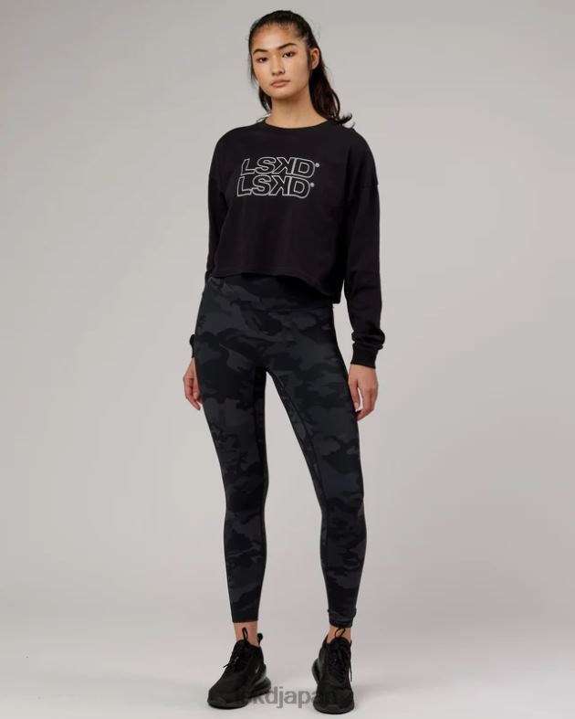 スタックアップ LS T シャツ - ブラック LSKD 女性 衣服 082HP306