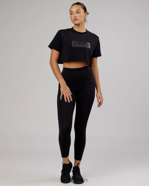 Rapid FLXDRY クロップド T シャツ - ブラック LSKD 女性 衣服 082HP302