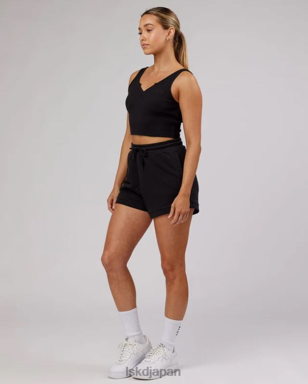 フィールドリブ V ネックタンク - ブラック LSKD 女性 衣服 082HP192