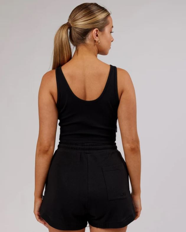 フィールドリブ V ネックタンク - ブラック LSKD 女性 衣服 082HP192