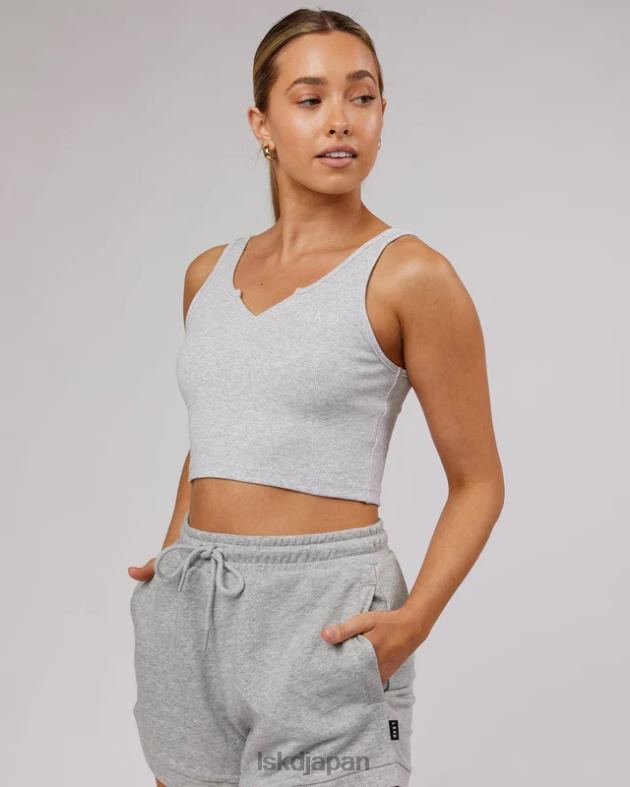 フィールドリブ V ネックタンク - LT グレーメランジ LSKD 女性 衣服 082HP189