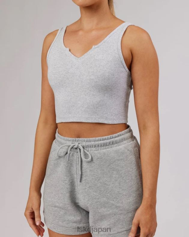 フィールドリブ V ネックタンク - LT グレーメランジ LSKD 女性 衣服 082HP189