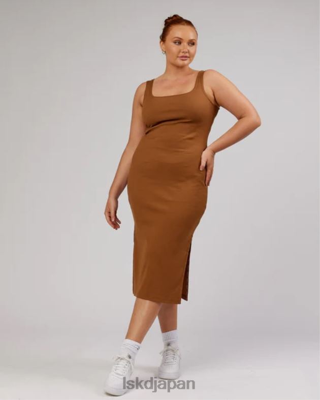ava リブタンクドレス - キャメル LSKD 女性 衣服 082HP503