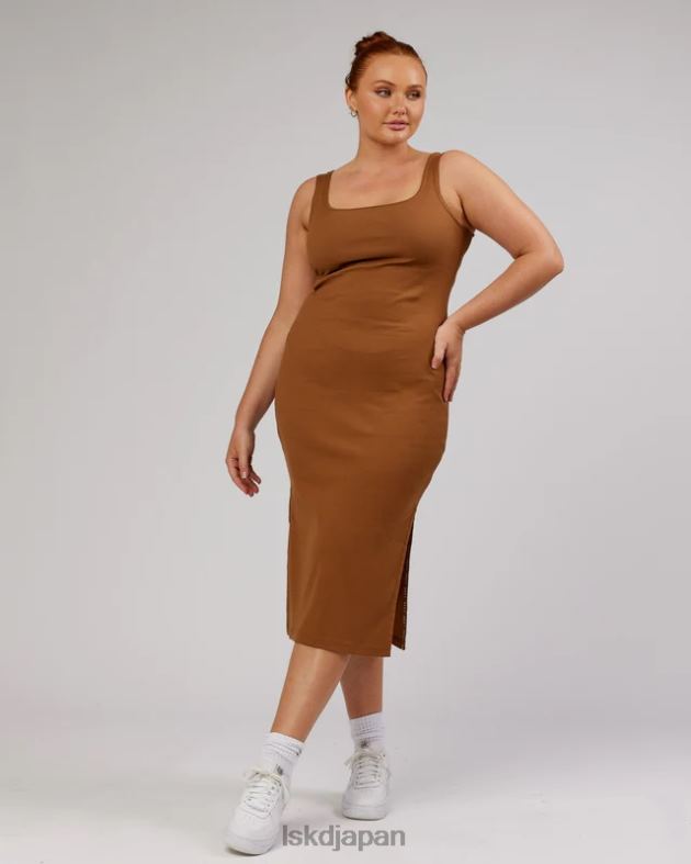 ava リブタンクドレス - キャメル LSKD 女性 衣服 082HP503