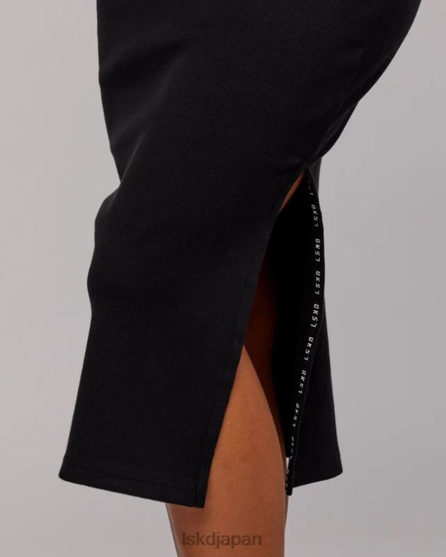 ava リブタンクドレス - ブラック LSKD 女性 衣服 082HP504