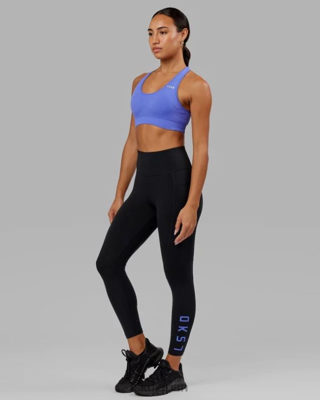 rep 7/8 レギンス - ブラックコーンフラワーブルー LSKD 女性 衣服 082HP730