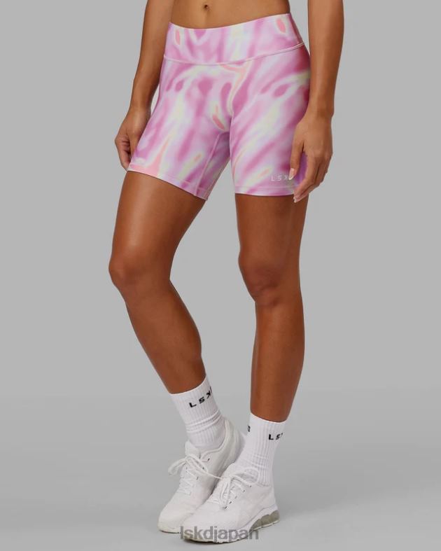 rxd ミッドレングス バイク ショート - ユーフォリア プリント ピンク LSKD 女性 衣服 082HP637