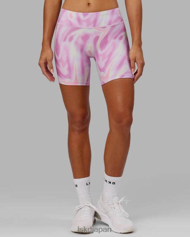 rxd ミッドレングス バイク ショート - ユーフォリア プリント ピンク LSKD 女性 衣服 082HP637