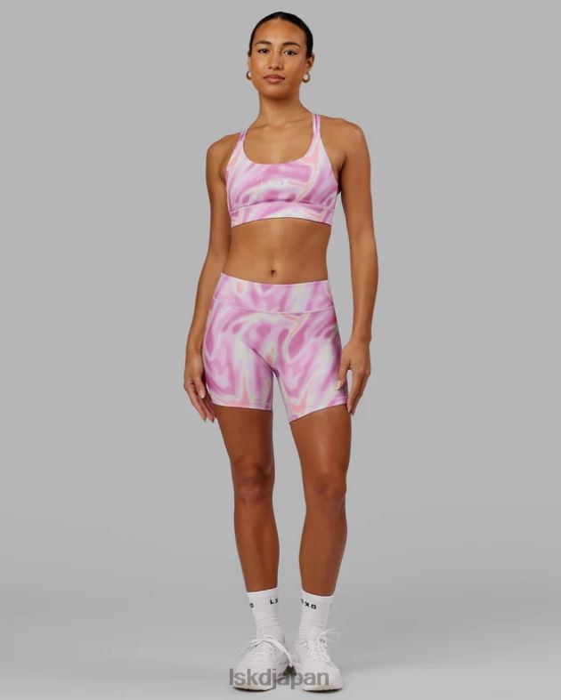 rxd ミッドレングス バイク ショート - ユーフォリア プリント ピンク LSKD 女性 衣服 082HP637