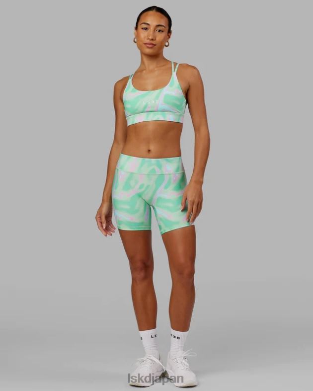 rxd ミッドレングス バイク ショート - ユーフォリア プリント ティール LSKD 女性 衣服 082HP641