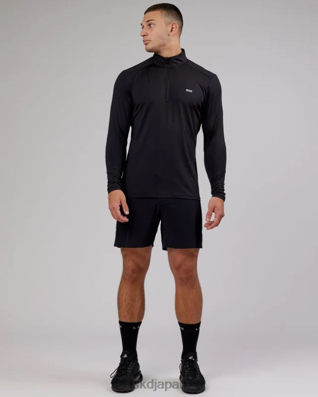 流線型 1/4 ジップ アクティブ ロング スリーブ - ブラック LSKD 男性 衣服 082HP984