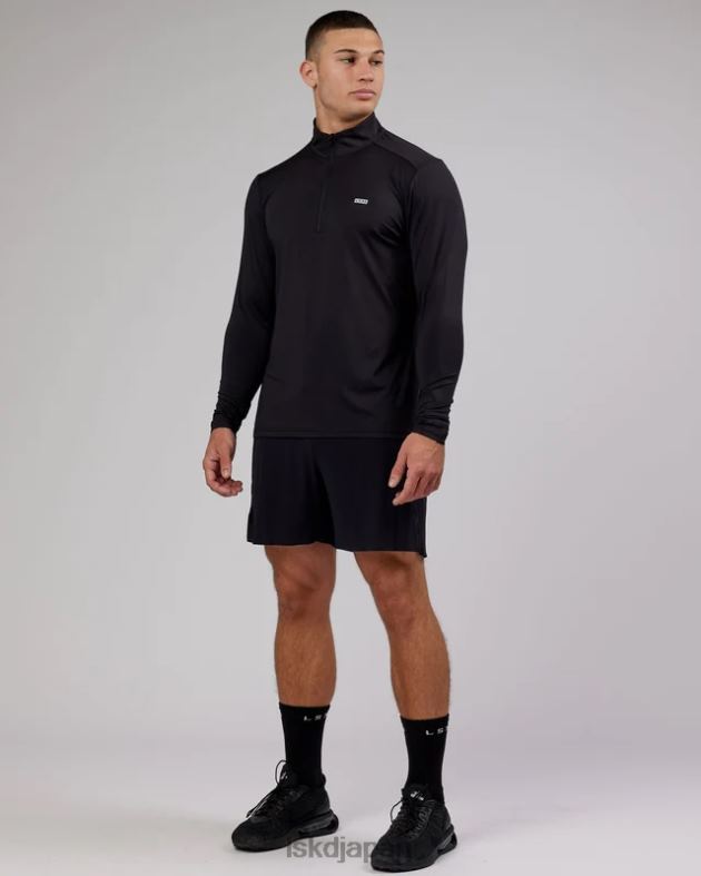 流線型 1/4 ジップ アクティブ ロング スリーブ - ブラック LSKD 男性 衣服 082HP984