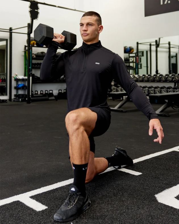 流線型 1/4 ジップ アクティブ ロング スリーブ - ブラック LSKD 男性 衣服 082HP984