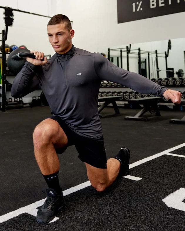 流線型 1/4 ジップ アクティブ ロング スリーブ - アスファルト LSKD 男性 衣服 082HP985