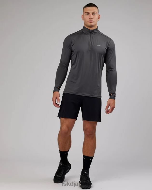 流線型 1/4 ジップ アクティブ ロング スリーブ - アスファルト LSKD 男性 衣服 082HP985