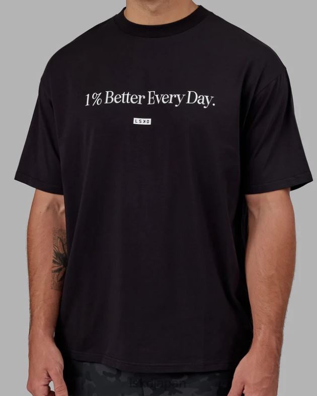 1% ベター FLXCOTTON T シャツ オーバーサイズ - ブラック LSKD ユニセックス 衣服 082HP227