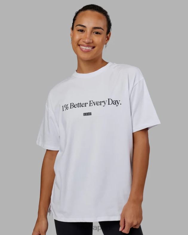 1% ベター FLXCOTTON T シャツ オーバーサイズ - ホワイト LSKD ユニセックス 衣服 082HP229