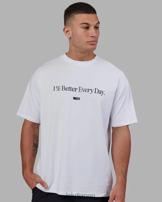 1% ベター FLXCOTTON T シャツ オーバーサイズ - ホワイト LSKD ユニセックス 衣服 082HP229