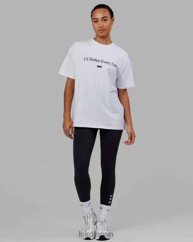 1% ベター FLXCOTTON T シャツ オーバーサイズ - ホワイト LSKD ユニセックス 衣服 082HP229