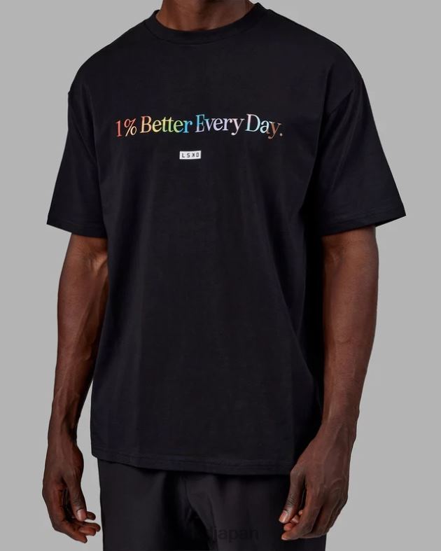 1% 優れた FLXコットン T シャツ オーバーサイズ - プライドブラック LSKD ユニセックス 衣服 082HP228