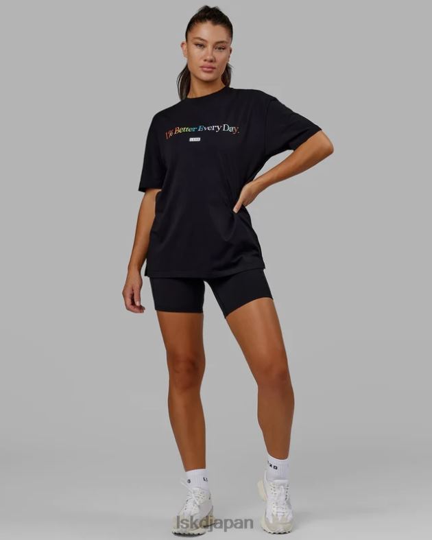 1% 優れた FLXコットン T シャツ オーバーサイズ - プライドブラック LSKD ユニセックス 衣服 082HP228