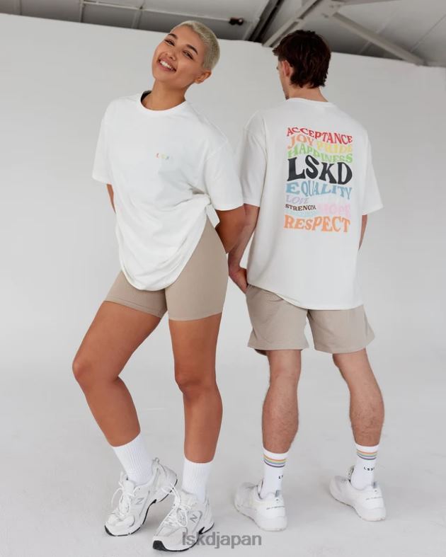 Amplify FLXコットン T シャツ オーバーサイズ - オフホワイト LSKD ユニセックス 衣服 082HP315