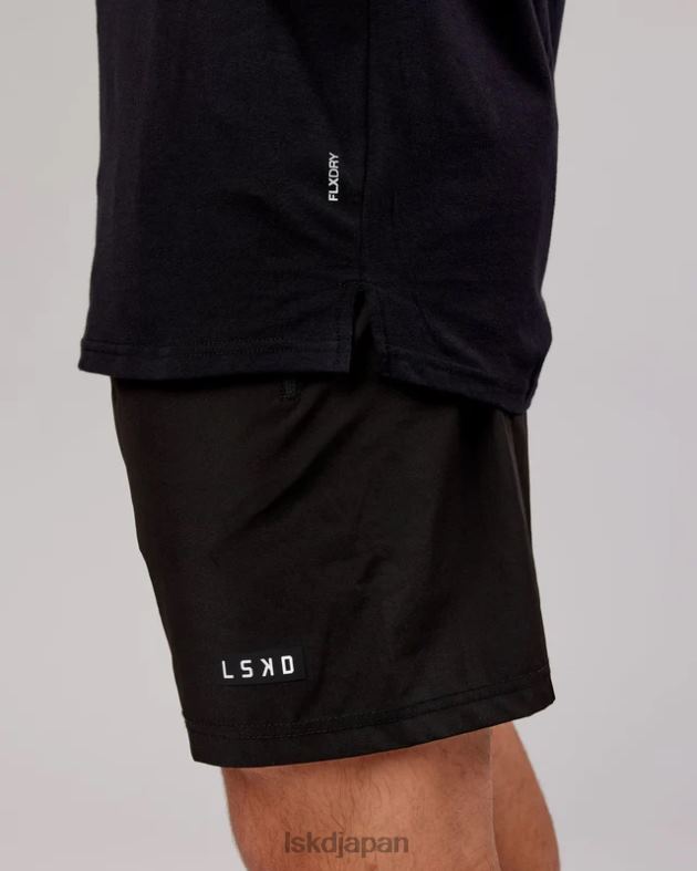 パワー FLXDRY T シャツ - ブラックホワイト LSKD 男性 衣服 082HP930