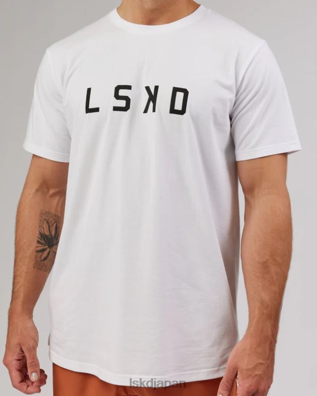 パワー FLXDRY T シャツ - ホワイトブラック LSKD 男性 衣服 082HP981