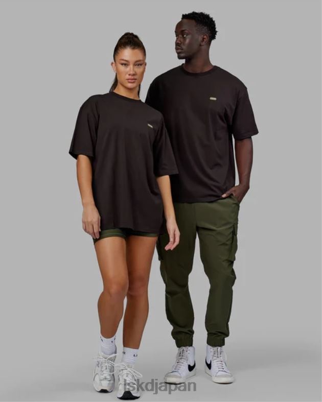 カプセル FLXコットン T シャツ オーバーサイズ - ダークウォルナット LSKD ユニセックス 衣服 082HP218