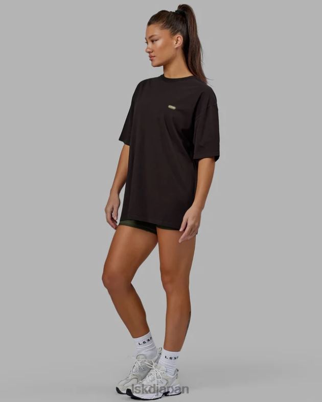 カプセル FLXコットン T シャツ オーバーサイズ - ダークウォルナット LSKD ユニセックス 衣服 082HP218