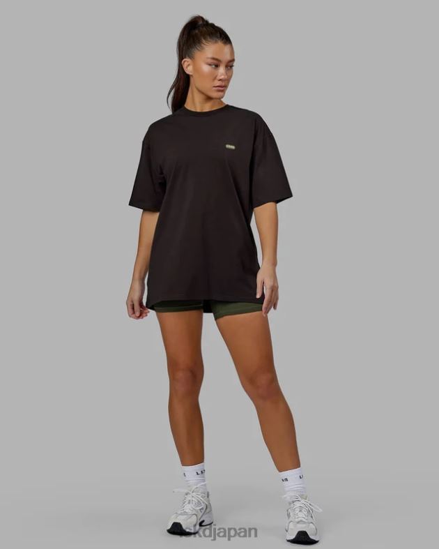 カプセル FLXコットン T シャツ オーバーサイズ - ダークウォルナット LSKD ユニセックス 衣服 082HP218