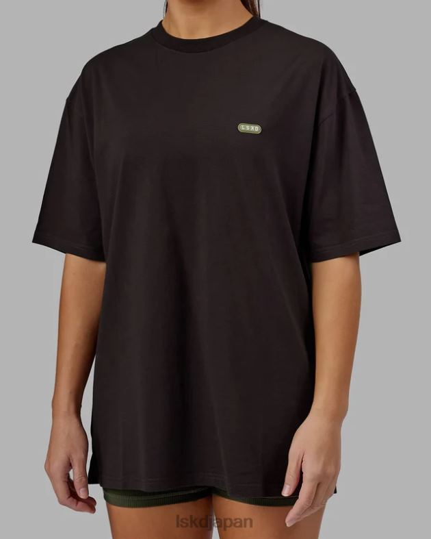 カプセル FLXコットン T シャツ オーバーサイズ - ダークウォルナット LSKD ユニセックス 衣服 082HP218