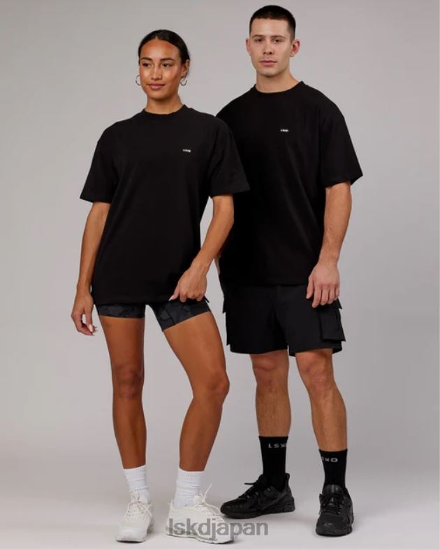 カプセル FLXコットン T シャツ オーバーサイズ - ブラック LSKD ユニセックス 衣服 082HP238